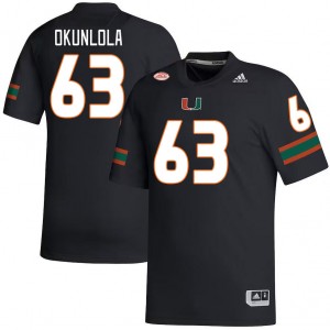 Men Samson Okunlola Black Miami College Football #63 Jersey 176768-916