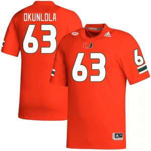 Men Samson Okunlola Orange Miami Hurricanes College Football #63 Jersey 620125-332