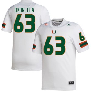 Men Samson Okunlola White Miami Hurricanes College Football #63 Jersey 234721-672
