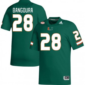 Men Souleymane Bangoura Green Hurricanes College Football #28 Jersey 215981-977