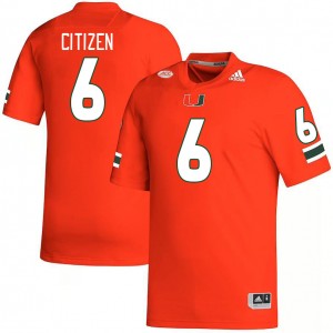 Men TreVonte Citizen Orange Miami College Football #6 Jersey 930297-363