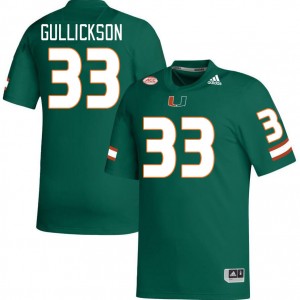 Men Wade Gullickson Green Miami College Football #33 Jersey 782590-155