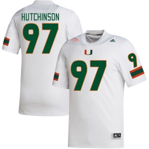 Men Will Hutchinson White Miami Hurricanes College Football #97 Jersey 437560-668