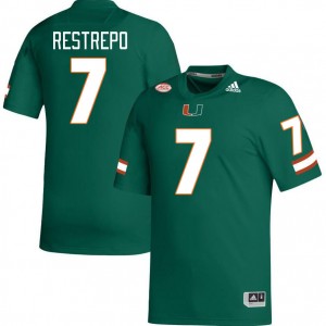 Men Xavier Restrepo Green Miami College Football #7 Jersey 229462-374