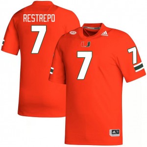 Men Xavier Restrepo Orange Miami College Football #7 Jersey 463762-504