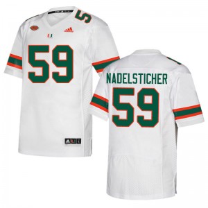 Men Alan Nadelsticher White Miami Adidas Football #59 Jersey 282086-803