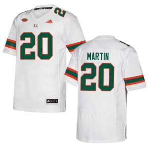 Men Asa Martin White Miami Adidas Football #20 Jersey 871145-705