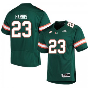 Men Cam'Ron Harris Green Miami Adidas Football #23 Jersey 372690-577