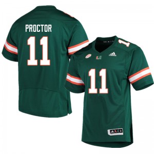Men Carson Proctor Green Miami Adidas Football #11 Jersey 690973-470