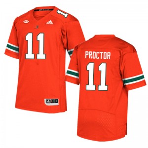 Men Carson Proctor Orange Miami Adidas Football #11 Jersey 963448-774