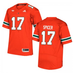 Men Jack Spicer Orange Miami Adidas Football #17 Jersey 805483-662