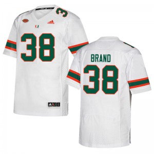 Men Robert Brand White Miami Adidas Football #38 Jersey 990061-754