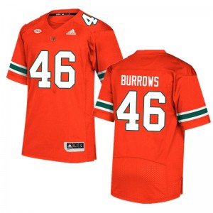 Men Suleman Burrows Orange Miami Hurricanes Adidas Football #46 Jersey 705458-845
