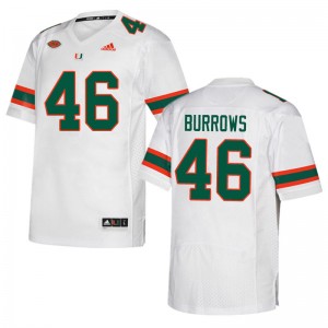 Men Suleman Burrows White Miami Adidas Football #46 Jersey 888043-960