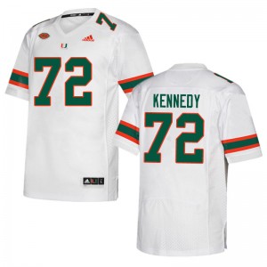 Men Tommy Kennedy White Miami Adidas Football #72 Jersey 967234-506