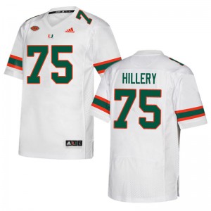 Men Zalon'tae Hillery White Miami Adidas Football #75 Jersey 188678-590