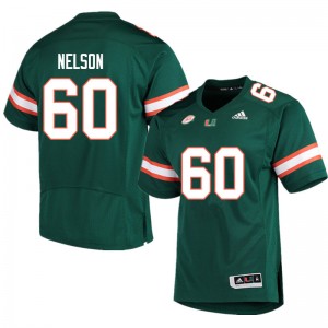 Men Zion Nelson Green University of Miami Adidas Football #60 Jersey 931369-292