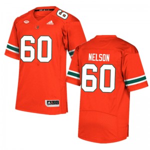 Men Zion Nelson Orange Miami Adidas Football #60 Jersey 115877-533