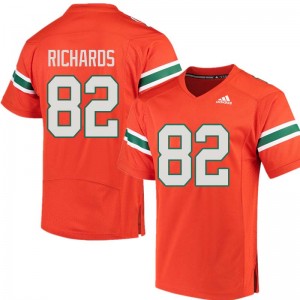 Men Ahmmon Richards Orange Hurricanes Adidas Football #82 Jersey 739772-245