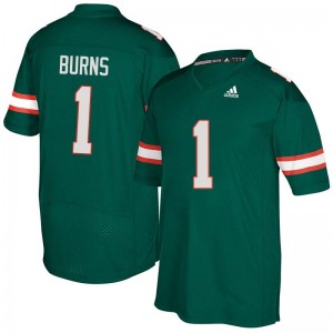 Men Artie Burns Green Hurricanes Adidas Football #1 Jersey 262000-297