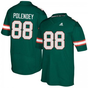 Men Brian Polendey Green Hurricanes Adidas Football #88 Jersey 750929-442