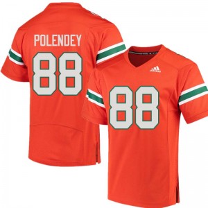 Men Brian Polendey Orange University of Miami Adidas Football #88 Jersey 209916-474