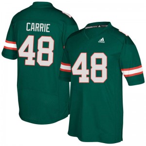 Men Calvin Carrie Green University of Miami Adidas Football #48 Jersey 133692-787