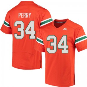 Men Charles Perry Orange Miami Adidas Football #34 Jersey 509969-819
