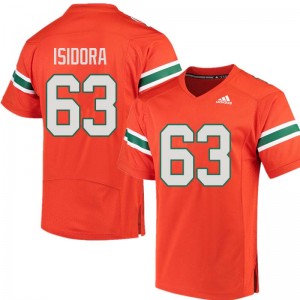 Men Danny Isidora Orange Miami Hurricanes Adidas Football #63 Jersey 317752-694