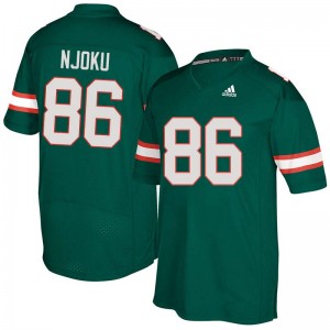 Men David Njoku Green Miami Hurricanes Adidas Football #86 Jersey 818555-671