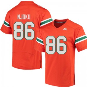 Men David Njoku Orange University of Miami Adidas Football #86 Jersey 728057-773