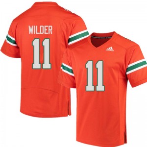 Men DeAndre Wilder Orange Miami Adidas Football #11 Jersey 204577-587