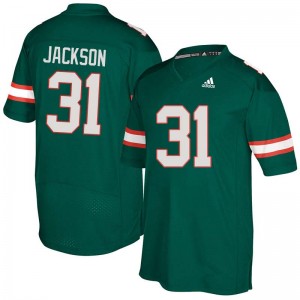 Men Demetrius Jackson Green Miami Adidas Football #31 Jersey 409578-168