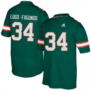 Men Elias Lugo-Fagundo Green Miami Adidas Football #34 Jersey 885195-736