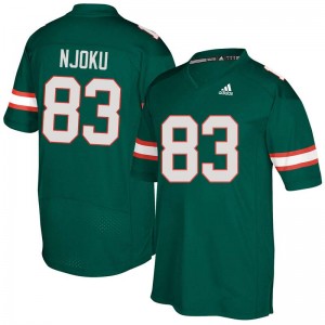 Men Evidence Njoku Green Miami Hurricanes Adidas Football #83 Jersey 228323-933
