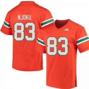 Men Evidence Njoku Orange Hurricanes Adidas Football #83 Jersey 127221-771