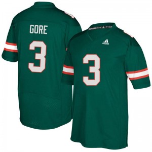 Men Frank Gore Green Miami Adidas Football #3 Jersey 742314-596