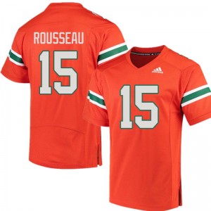 Men Gregory Rousseau Orange Miami Adidas Football #15 Jersey 871997-735
