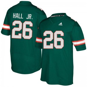 Men Gurvan Hall Jr. Green Miami Adidas Football #26 Jersey 830916-742