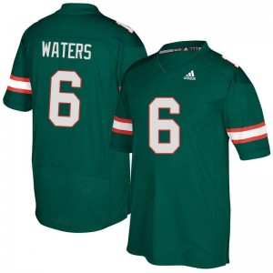 Men Herb Waters Green Miami Adidas Football #6 Jersey 839591-578