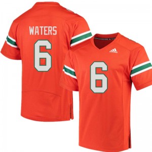 Men Herb Waters Orange Miami Adidas Football #6 Jersey 247390-509