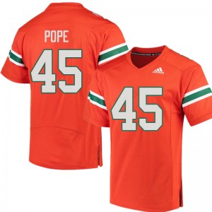 Men Jack Pope Orange Hurricanes Adidas Football #45 Jersey 898746-675