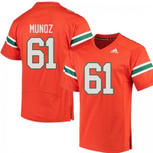 Men Jacob Munoz Orange Miami Adidas Football #61 Jersey 467978-603