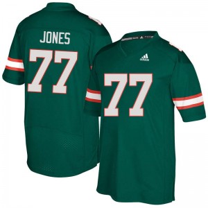 Men Jahair Jones Green Miami Adidas Football #77 Jersey 647420-306
