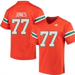 Men Jahair Jones Orange University of Miami Adidas Football #77 Jersey 302726-751
