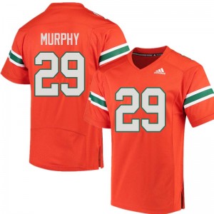Men James Murphy Orange Hurricanes Adidas Football #29 Jersey 378733-334