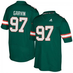 Men Jonathan Garvin Green University of Miami Adidas Football #97 Jersey 117760-273
