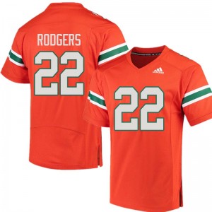 Men Kacy Rodgers Orange University of Miami Adidas Football #22 Jersey 529451-698