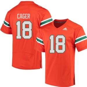 Men Lawrence Cager Orange Miami Adidas Football #18 Jersey 119716-556