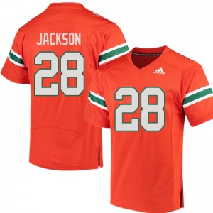 Men Michael Jackson Orange Hurricanes Adidas Football #28 Jersey 153107-492